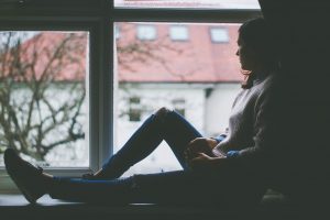 window view, sitting, girl